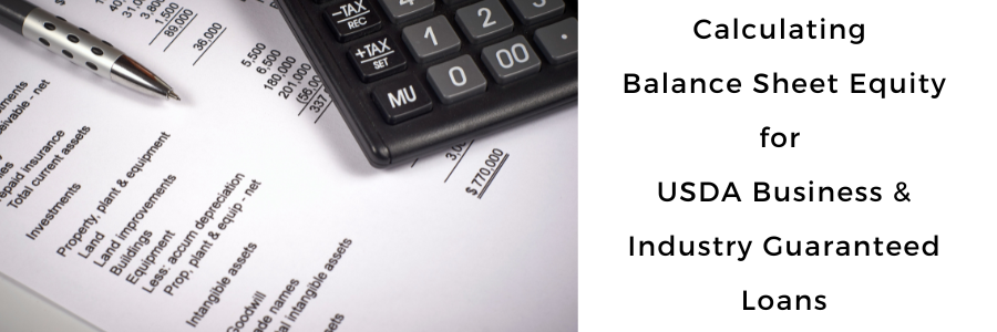 Existing Business Equity: Balance Sheet Equity Calculation for USDA Loans